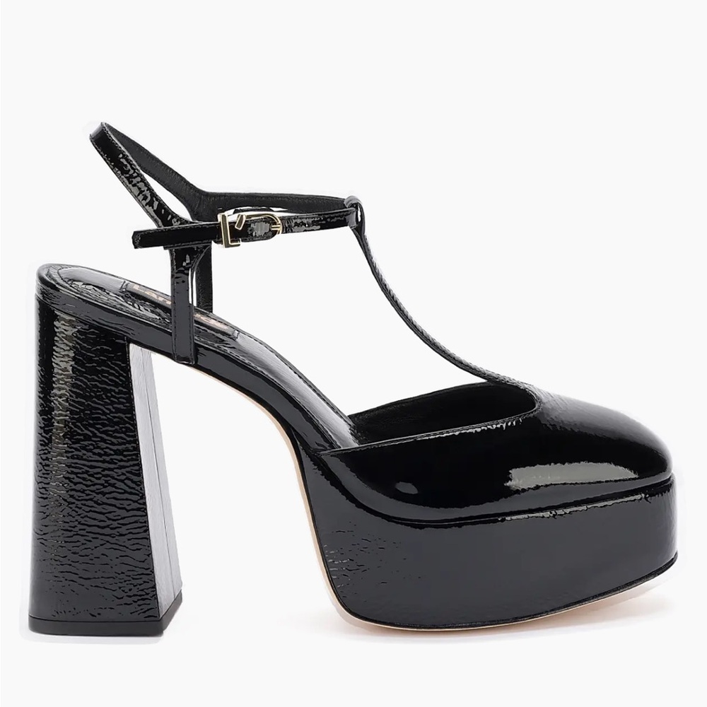 Larroudé Pixie 115MM Patent Leather Platform Pumps